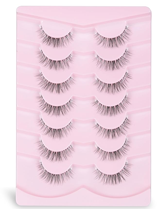Natural Lashes False Lashes False Eyelashes Wispy Lashes Natural Eyelashes Wispy Eye Lashes Clear Band Lashes UP15-GlimoraGlow