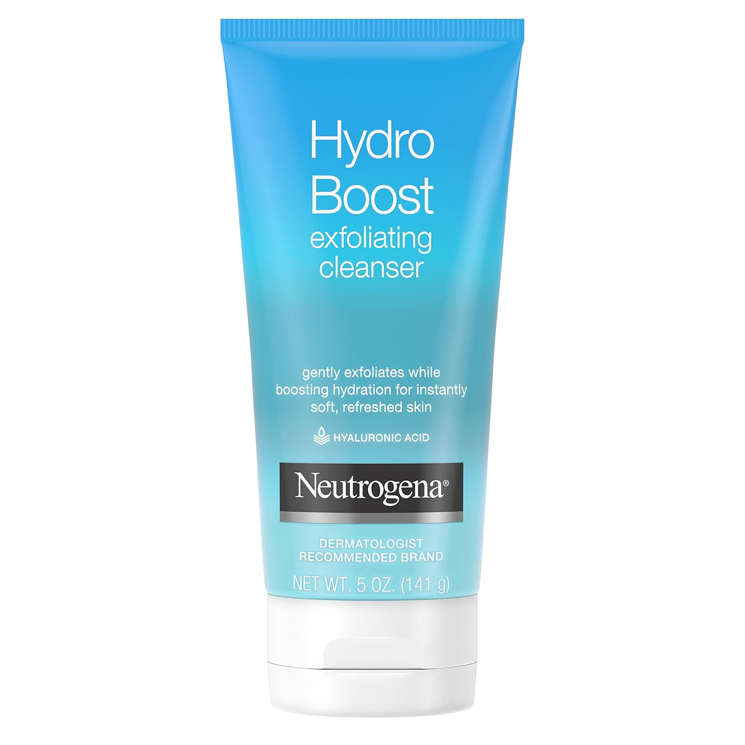 Neutrogena Hydro Boost Gentle Exfoliating Daily Facial Cleanser with Hyaluronic Acid, Clinically Proven to Increase Skin's Hydration Level, Non-Comedogenic Oil-, Soap- & Paraben-Free, 5 Oz, 3 Pack-GlimoraGlow