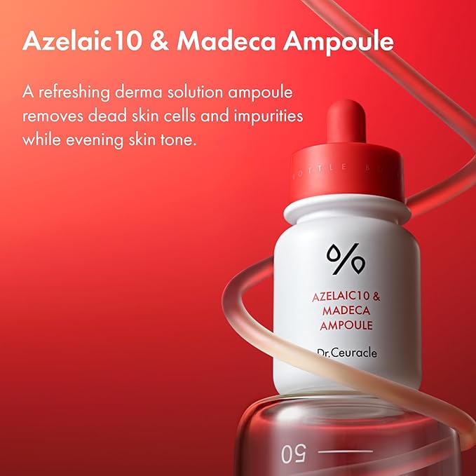 Dr.Ceuracle Azelaic Acid 10 & Madecassoside Ampoule - Redness Relief and Soothing Serum for Sensitive Skin and Blemish-Prone Spot Care, Korean Skincare-GlimoraGlow