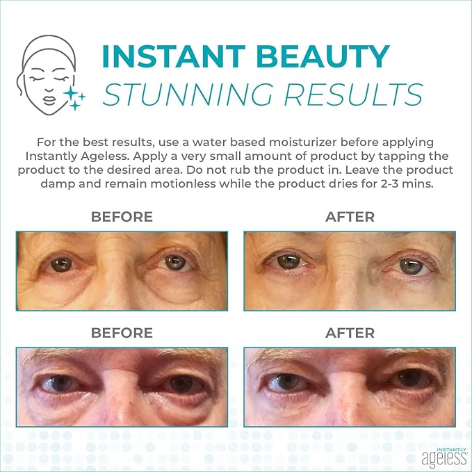 Instantly Ageless Facelift - Instant Eye Bag Remover Puffiness - 20 Vials - Instant Under Eye Bags Remover - Wrinkle Tightener - Instant Wrinkle Remover for Face Instant Lift-GlimoraGlow