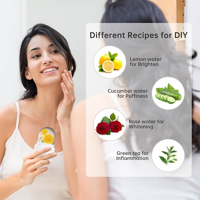 Upgraded Ice Facial Roller for Face and Eye Beauty, Gua Sha Massage, Silicone Ice Mold-GlimoraGlow