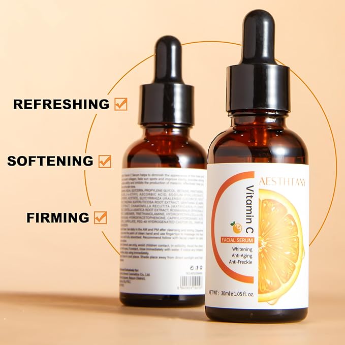 Hydrating Hyaluronic Acid Serum for Face with Vitamin C, Vitamin E | 30ml / 1.06 fl.oz | Daily Moisturizing Face Serum-GlimoraGlow