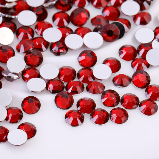 1500 Pieces SS16 4mm Flatback Rhinestones Clear Glass Round Gems Crystals for Nail Art DIY Crafts Clothes Shoes Bags （Dark Red）-GlimoraGlow