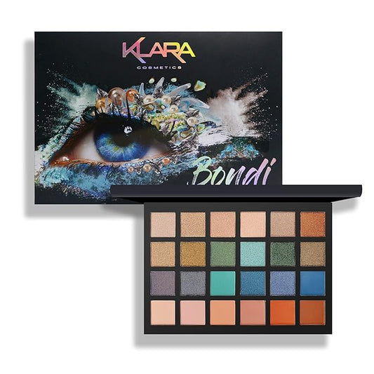 24 Shades Eyeshadow Palette -Festive Luxury Vibrant Bold Full-Color Pigment Long Lasting Matte Shimmer Eye shadow Palette (Bondi)-GlimoraGlow