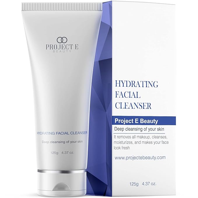 Project E Beauty Hydrating Facial Cleanser Gentle Cleansing | Removes Dirt, Oil & Makeup | Moisturizes & Hydrates | Brightens Complexion | Non-Foaming Formula | For All Skin Types | 125g-GlimoraGlow