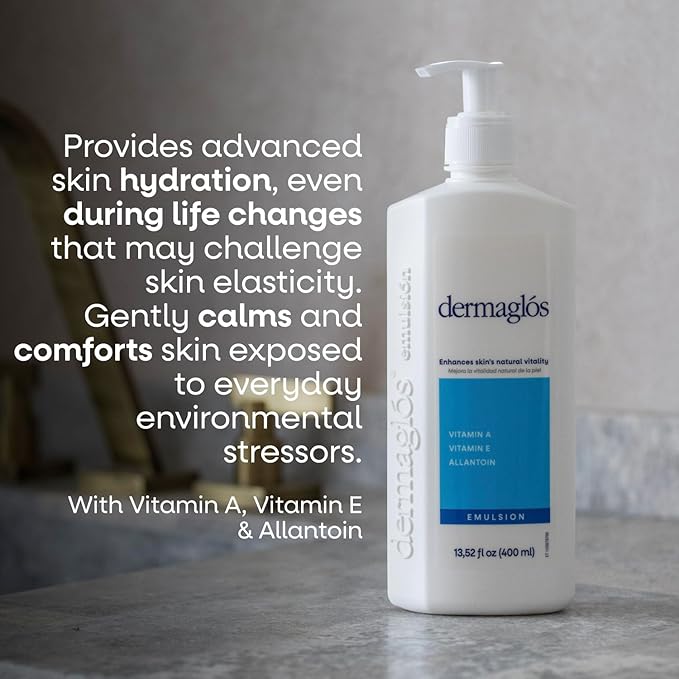 Dermaglos 2-pack Moisturizing Body Lotion for Dry Skin with Extra Vitamin A, Vitamin E & Allantoin | Hydrating & Regenerating formula for Stretch Marks, Tattoos, Scars & Wrinkles | 13.52 Fl Oz.-GlimoraGlow