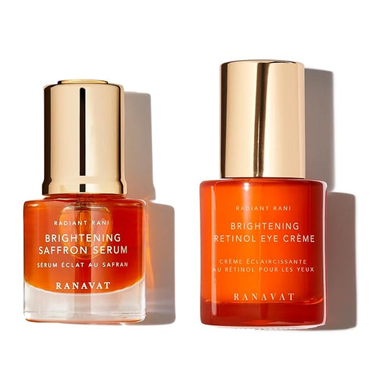 RANAVAT Radiant Rani - Brightening Saffron Serum & Retinol Eye Creme Duo - Diminish Hyperpigmentation and Increase Radiance with Facial Serum (2 Piece)-GlimoraGlow