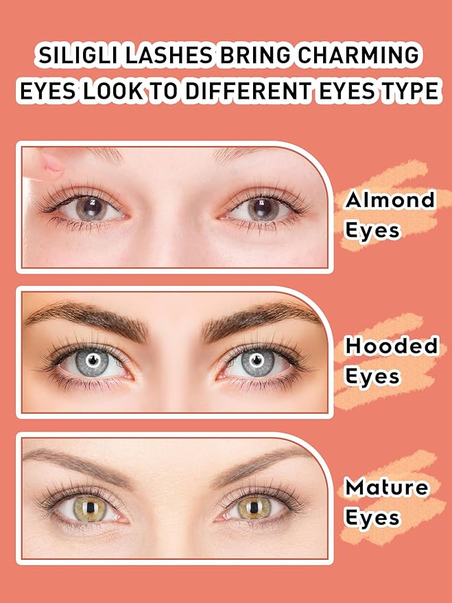 Natural Wispy Cat Eye Lashes - 3D Volume C Curl Eyelashes With Thin Band - 10mm Short Lashes - 7 Pairs-GlimoraGlow