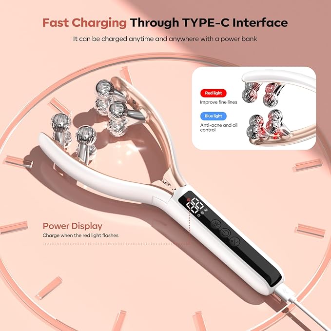 2025 New Microcurrent Facial Slimming Massager Red-Light-Therapy-for-Face and Neck,Vibrating Facial Massager with Thermals for Wrinkles, Double Chin,Firming and Lifting-GlimoraGlow