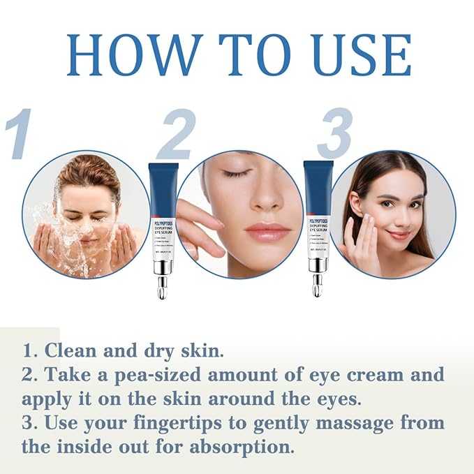 Peptide Depuffing Eye Serum, Himeye Peptide Eye Serum, Men's Caffeine Eye Serum, Men's Collagen Anti-Aging Eye Cream for Wrinkles, 0.5 Ounce (Pack of 2)-GlimoraGlow