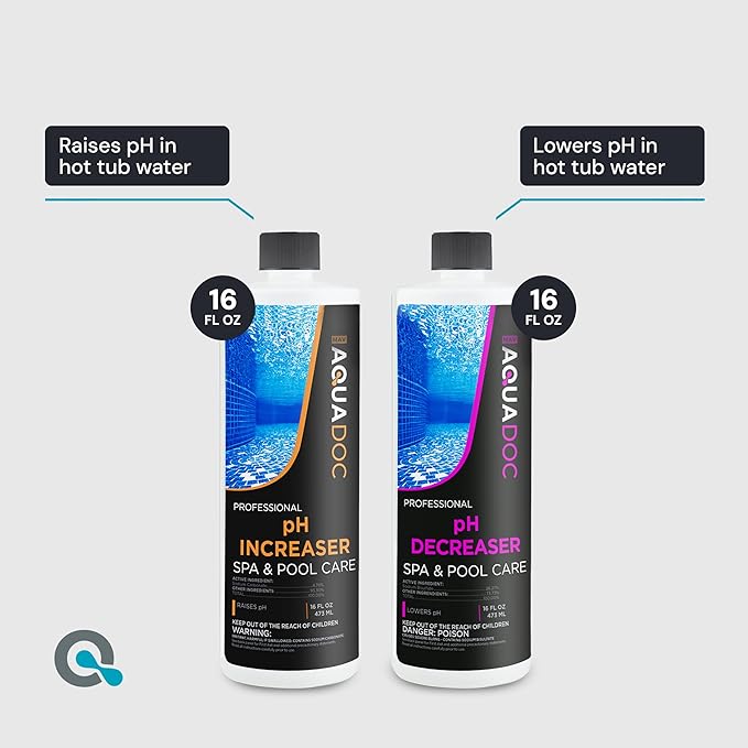 Inflatable Hot Tub Chemical Kit with Bromine Tablets - Inflatable Spa Starter Kit - Convenient Hot Tub Starter Kit & pH Control Kit - AquaDoc Inflatable Spa Chemicals-GlimoraGlow