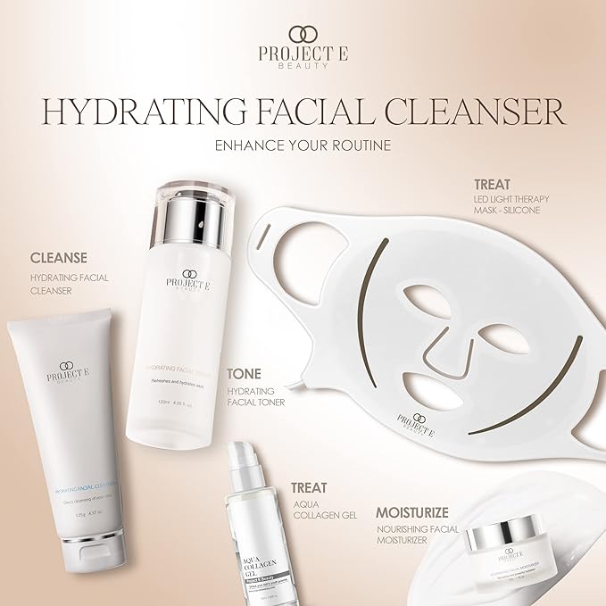 Project E Beauty Hydrating Facial Cleanser Gentle Cleansing | Removes Dirt, Oil & Makeup | Moisturizes & Hydrates | Brightens Complexion | Non-Foaming Formula | For All Skin Types | 125g-GlimoraGlow