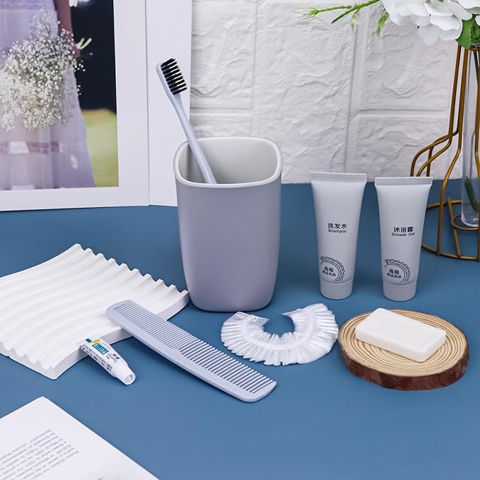 Hygiene Kit, Hygiene Kit Bulk, Travel Hygiene Kit With Toothbrush, Toothpaste, Comb, Shampoo, Shower Gel, Shower Cap And Soap, Individually Packed, Suitable For Hotel, Home, Travel (50 sets)-GlimoraGlow