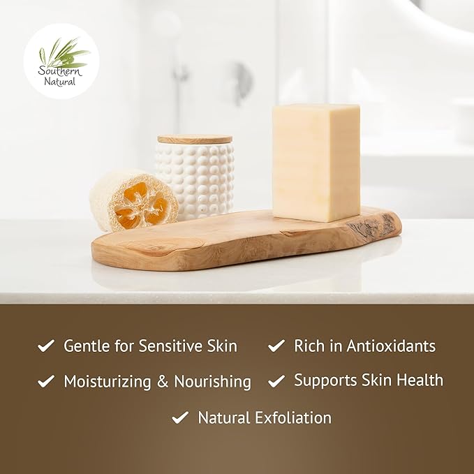 Southern Natural Goat Milk Soap Bar (Variety 3 Pack) Dead Sea Mud & Charcoal, Patchouli, Eucalyptus Grove - For Dry Sensitive Skin. Great For Face and Body.(Each Bar 4-4.5 oz)-GlimoraGlow