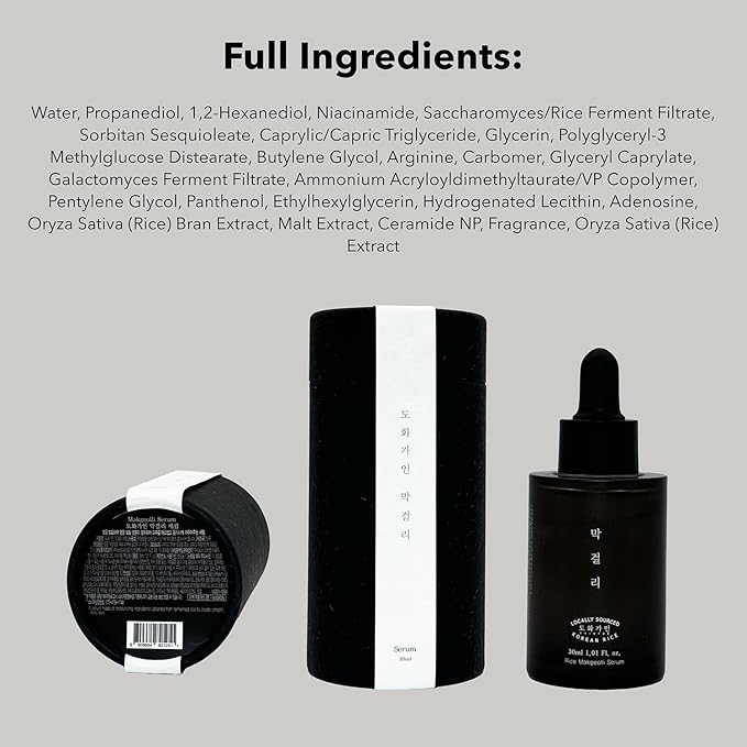 Rice Makgeolli Serum | Made with Domestically Sourced Korean Rice | 30 ml (1.01 Fl Oz) | Korean Skin Care-GlimoraGlow