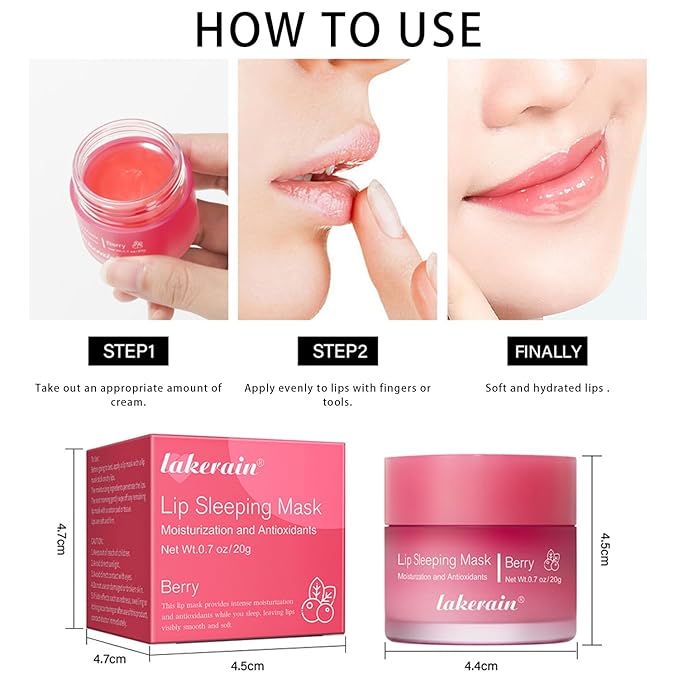 2 Pcs Lip Sleeping Mask, Lip Mask Overnight Hydrate Repair Sleeping Lip Mask, Moisturizing Lip Balm Lip Care Anti Dry Cracked Lip Cream, Lip Scrubs Exfoliator Reduce Lip Lines-GlimoraGlow