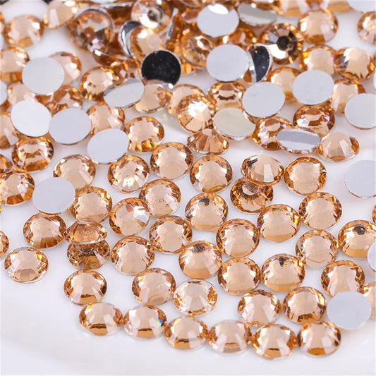 1000 Pieces SS20 5mm Flatback Rhinestones Clear Glass Round Gems Crystals for Nail Art DIY Crafts Clothes Shoes Bags （Champagne）-GlimoraGlow