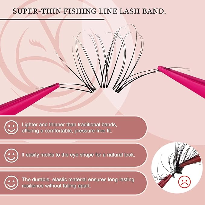 Lash Clusters Kit 432pcs Wispy Lashes Clusters Lash Clusters Clear Band Eyelash Clusters Natural Look Lash Extension Kit Invisible Band Lashes 0.07D-GlimoraGlow