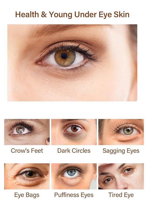 Caffeine Eye Serum Under Eye Treatment Serum for Moisturizing Anti-Aging Brightening Eye Serum, Caffeine Eye Cream for Wrinkles, Dark Spots and Dark Circles Beauty Skin Care-GlimoraGlow