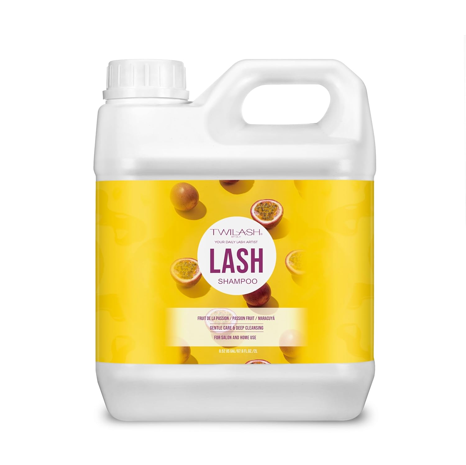 Lash Shampoo Bulk, Eyelash Cleanser for Extensions 2 Liters, Non-irritating or Burning Eyelid Foaming Cleanser for Professional Salon and Home Use (Passion Fruit-2L)-GlimoraGlow