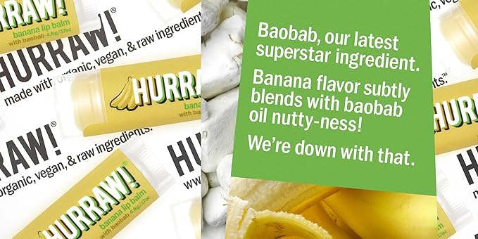 Hurraw! Banana, Apple, Pineapple Lip Balms, 3 Pack Bundle: Organic, Certified Vegan, Cruelty and Gluten Free. Non-GMO, 100% Natural. Bee, Shea, Soy & Palm Free. Made in USA-GlimoraGlow