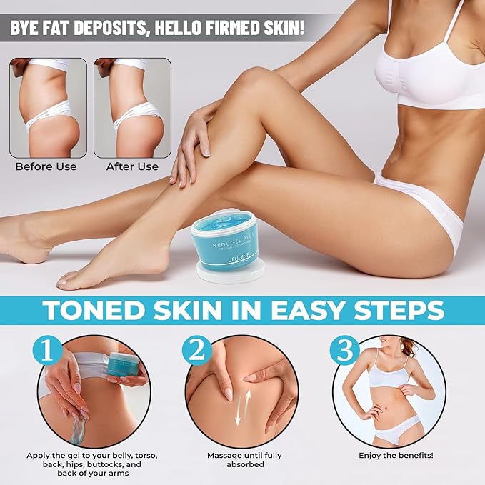 L’EUDINE Redugel Plus Skin Tightening Cream for Body, Firming Cream with Mint Oil, Field Horsetail, Marine Algae, Maca Extract, Skin Firming and Tightening Lotion – 8oz-GlimoraGlow