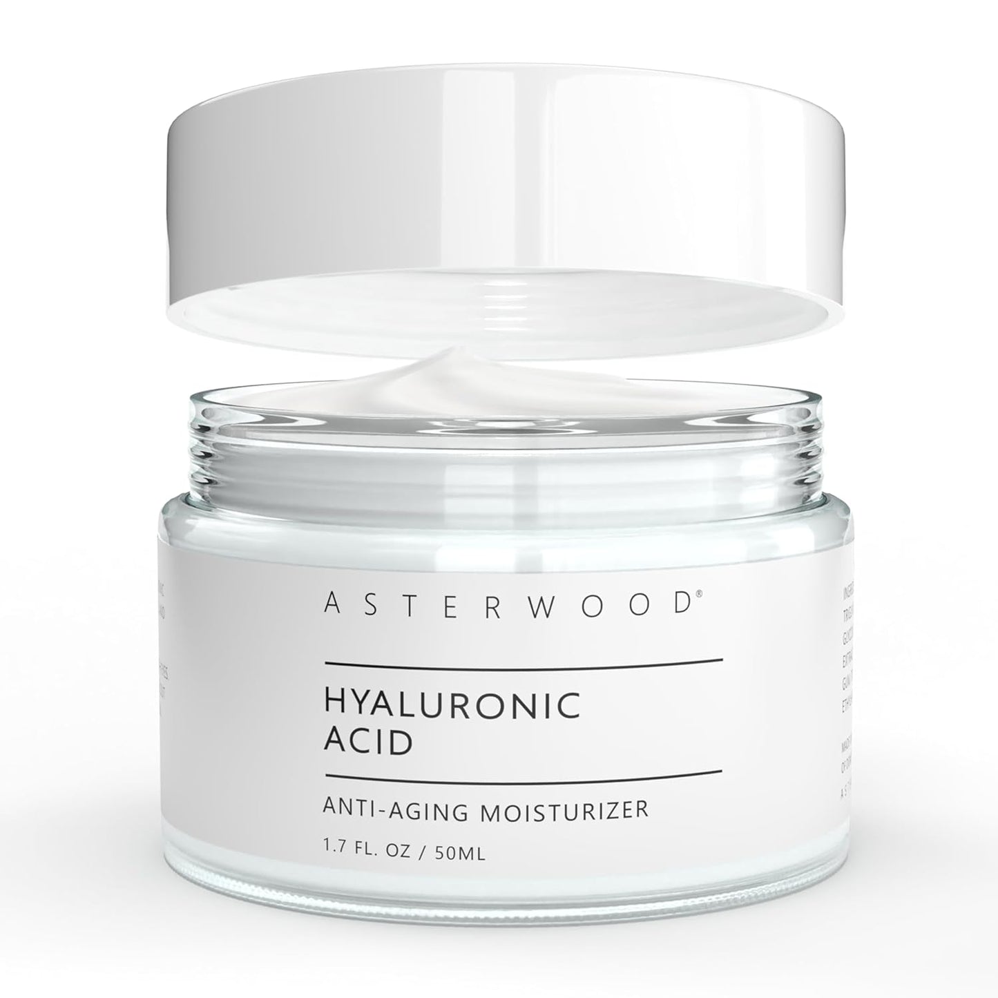 Asterwood Hyaluronic Acid Moisturizer - Anti-Aging, Wrinkle Reducing, Moisturizing, Hydrating - Fragrance-Free, Non-Comedogenic - 1.7 Fl Oz-GlimoraGlow