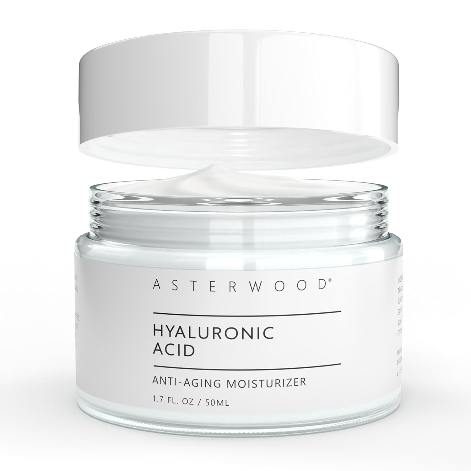 Asterwood Hyaluronic Acid Moisturizer - Anti-Aging, Wrinkle Reducing, Moisturizing, Hydrating - Fragrance-Free, Non-Comedogenic - 1.7 Fl Oz-GlimoraGlow