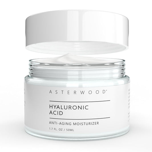 Asterwood Hyaluronic Acid Moisturizer - Anti-Aging, Wrinkle Reducing, Moisturizing, Hydrating - Fragrance-Free, Non-Comedogenic - 1.7 Fl Oz-GlimoraGlow