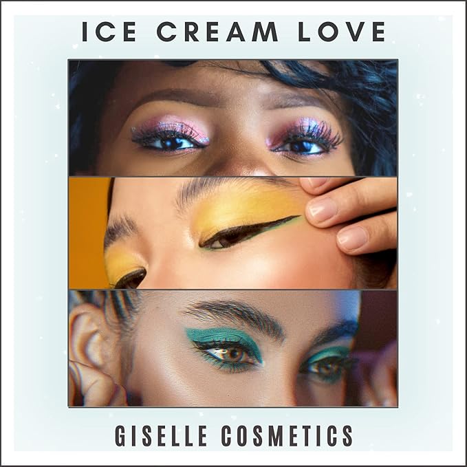 Ice Cream Love Mineral Powder Organic Makeup Kit - Loose Pigment Eyeshadow, Glitter Eyeshadow, Copper Eyeshadow Palette, Non-Toxic Shimmer Eye Shadow, Talc-Free Eyeshadow-GlimoraGlow