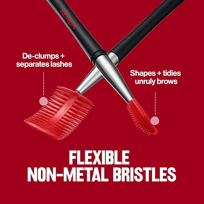 Revlon Lash & Brow Styling Tool, Dual Ended Eyelash Separator & Eyebrow Brush Spoolie, Works with Mascara & Brow Makeup, 1 count-GlimoraGlow