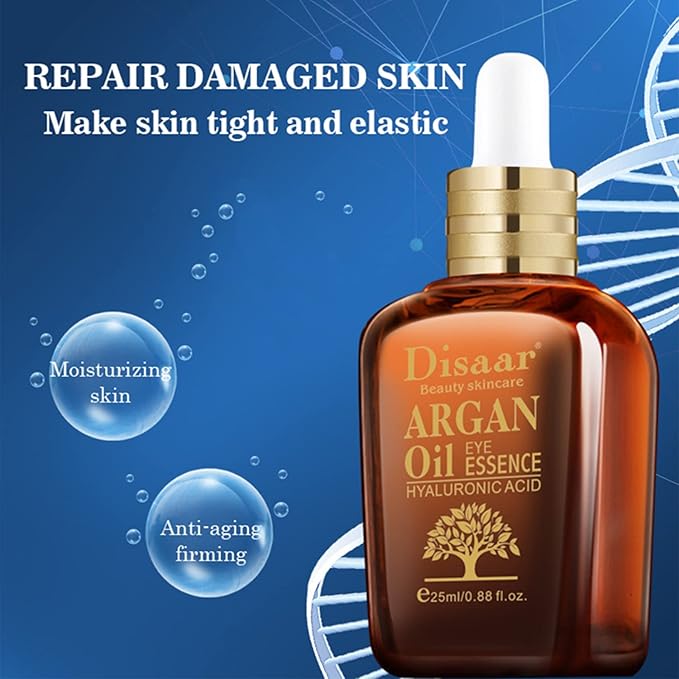 Argan Oil Eye Essence Hyaluronic Acid Anti-Wrinkle Anti-Aging Remove Eyes Pouch 25ml/0.88fl.oz-GlimoraGlow