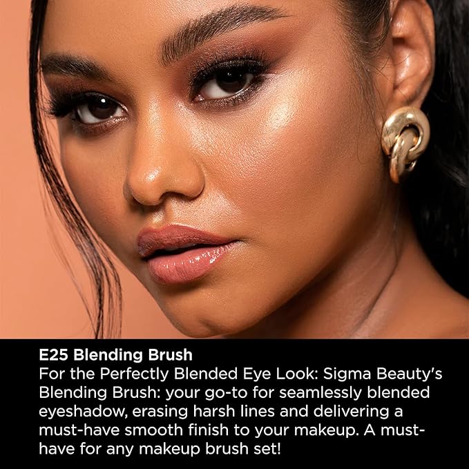 Sigma Beauty Professional E25 Eyeshadow Blending Brush – Professional Eyeshadow Brush for Seamless Eyeshadow Blending, Softens Dramatic Edges & Harsh Lines for a Well Blended Effect (1 Brush)-GlimoraGlow