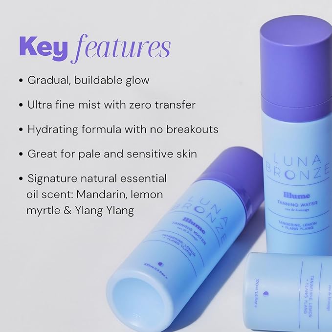 Illume Tanning Water - Liquid, Natural & Organic, Vegan Friendly, Cruelty Free, For All Skin Tones, Light-Medium Glow, Hydrating & Nourishing-GlimoraGlow