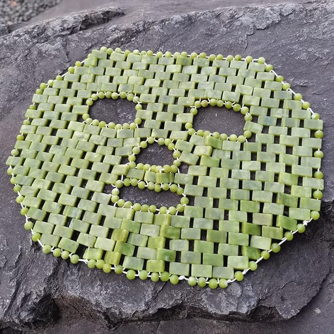 Jade Facial Mask,Natural Stone Jade Sleep Mask,Anti-Aging Jade Eye Mask Massage Tools for Puffy Eyes Dark Circles-GlimoraGlow