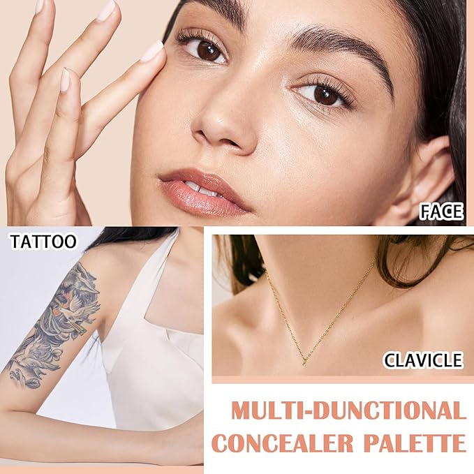 15 Colors Correcting Concealer Contour Palette,Cream Contour Makeup Palette with Brush,Contouring Liquid Foundation Concealer Palette Highlighting Makeup Kit for Conceals Dark Circles,Blemish-GlimoraGlow