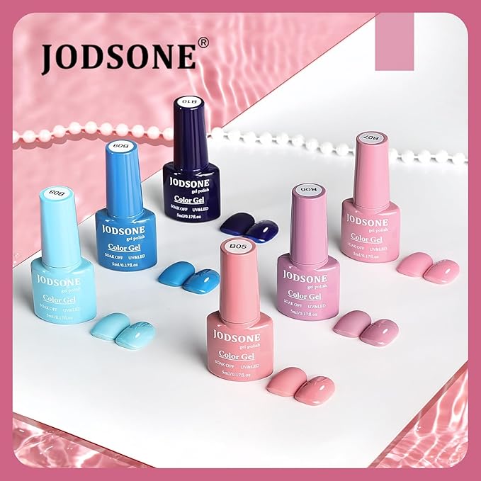 JODSONE 32 Colors Gel Nail Polish Set Same Color Same Bottle No Wipe Base Top Matte Glitter Coat Professional Choice-GlimoraGlow