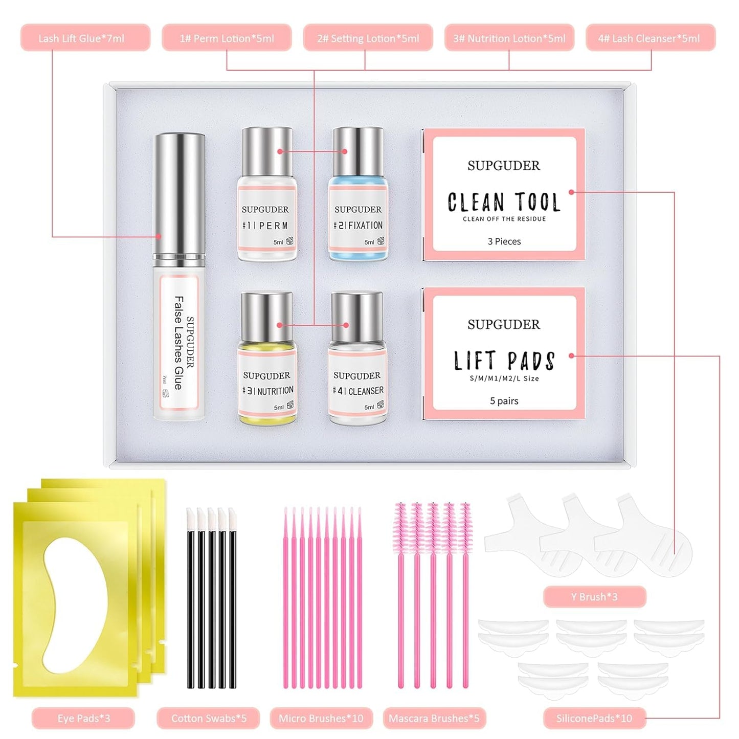 2025 Upgraded Lash Lift Kit for Perming,Curling and Lifting Eyelashes | Semi-Permanent Salon Grade Supplies for Beauty Treatments | Includes Eye Shields,Pads and Accessories-GlimoraGlow