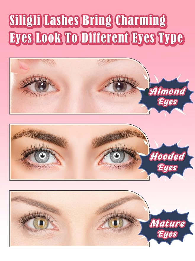 Cat Eyelashes Wispy False Eyelashes Natural 12mm Short Lashes with Thin Band Fake Eyelash 3D Volume Strip Lashes Siligli Eyelash Pack 7 Pair-GlimoraGlow