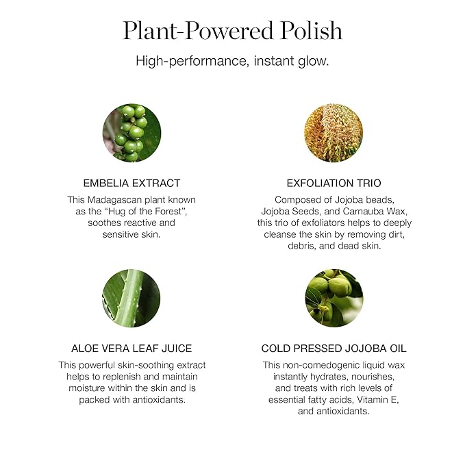 Ogee Botanical Brilliance Exfoliating Cleanser - High Performance Facial Cleanser and Face Exfoliator - Certified Organic - Made in USA-GlimoraGlow