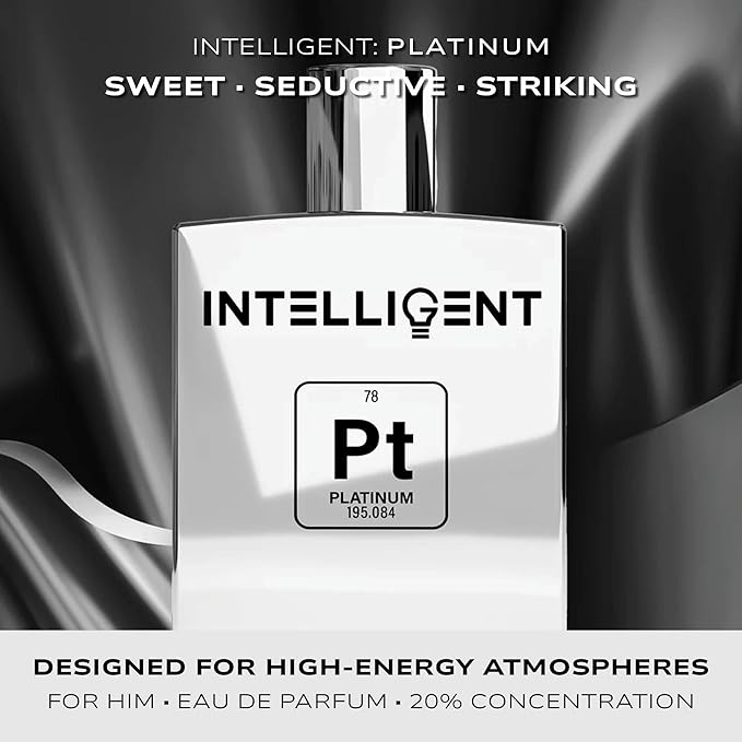 Intelligent Platinum Eau de Parfum | Cologne for Men | Sweet, Seductive, Striking | 3.4 Fl Oz (100 mL)-GlimoraGlow