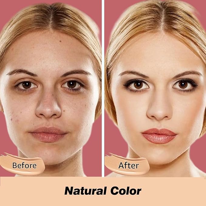 2 Pack Beauty Cream EXO TOO Foundation, Beauty Cream Makeup Base, Moisturizing, Long Lasting Matte Air Cushion CC Cream Concealer with Two Mushroom Head Sponges-GlimoraGlow