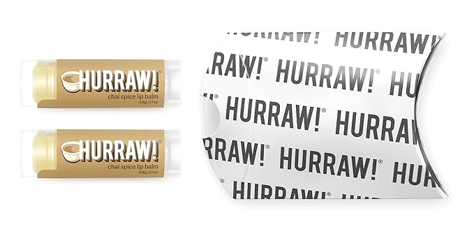 Hurraw! Chai Spice Lip Balm, 2 Pack: Organic, Certified Vegan, Cruelty and Gluten Free. Non-GMO, 100% Natural Ingredients. Bee, Shea, Soy and Palm Free. Made in USA-GlimoraGlow