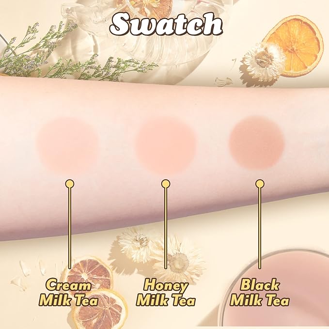 I'm Meme Palette - Afternoon Tea Blusher | Milk Tea Time, Blush for Cheek, Natural & Neutral, Buildable & Blendable, 3 Shades Palette, Matte Powder Blush for Face & Cheeks, For All Skin Tones, 0.42 oz-GlimoraGlow