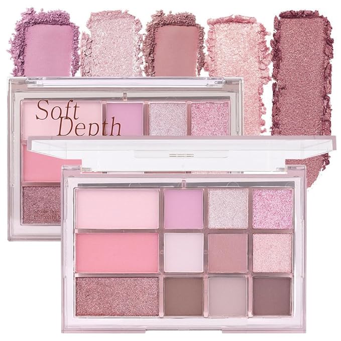 12 Colors Nude Brown Pink Matte Shimmer Eyeshadow Palette for Eye Makeup,High Pigmented Tan Purple Eye Shadow Primers Powder Palet de sombras de ojos-GlimoraGlow