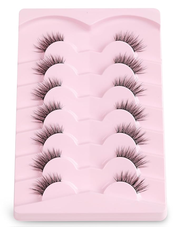 Onlyall Half Eyelashes Corner Lashes Natural Lashes Half Lashes Wispy End Lashes Corner Eyelashes 3/4 Lashes 7 Pairs C19-GlimoraGlow