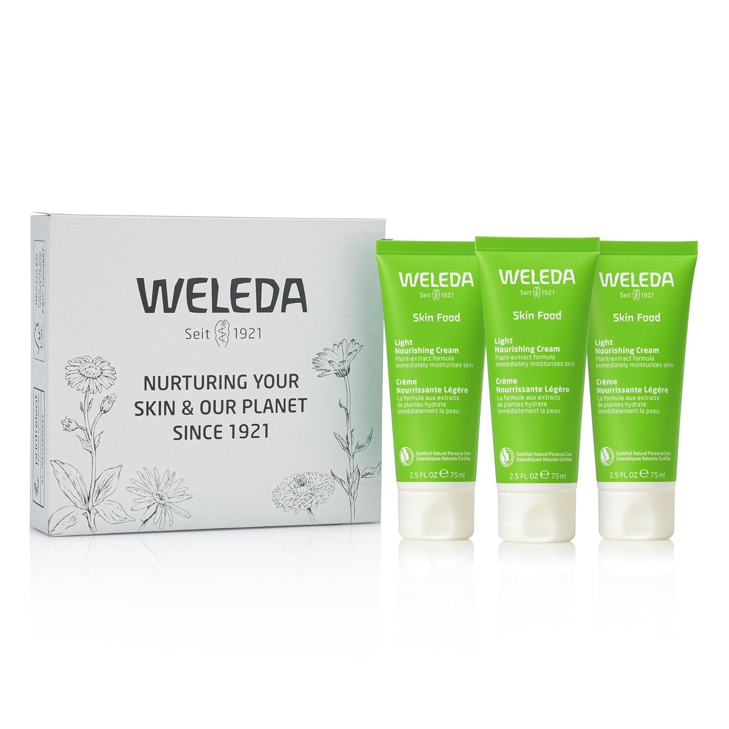 Weleda - Skin Food Light Moisturizing Cream 3-pack - Fast-Absorbing, Ultra-Hydrating Formula with Sunflower Oil and Pansy Extract-GlimoraGlow