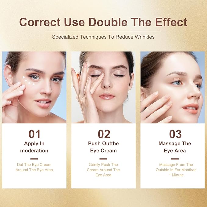 20g Eye Cream with Electric Massager, Moisturizing Anti-Wrinkles Eye Cream, Anti Aging Eye Cream for Dark Circles and Puffiness, Results in 3-4 Weeks to Reduce Fine Lines-GlimoraGlow