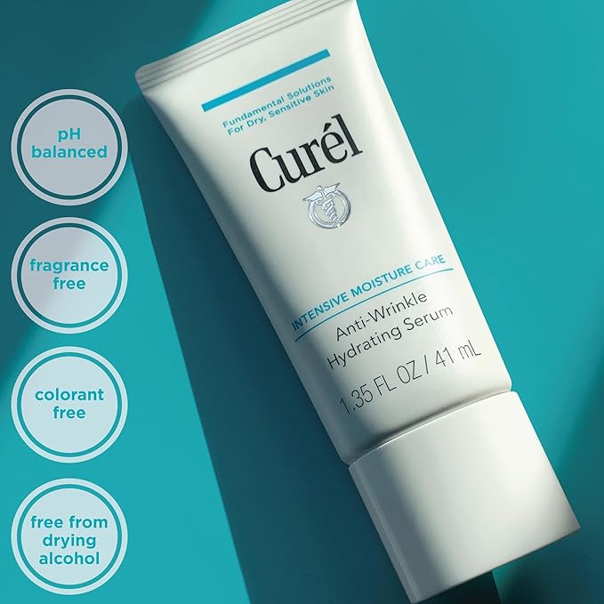 Curel Japanese Skin Care, Anti-Wrinkle Hydrating Serum, Lightweight Serum, Fragrance Free & Colorant Free, For Sensitive Skin, 1.3 Oz-GlimoraGlow