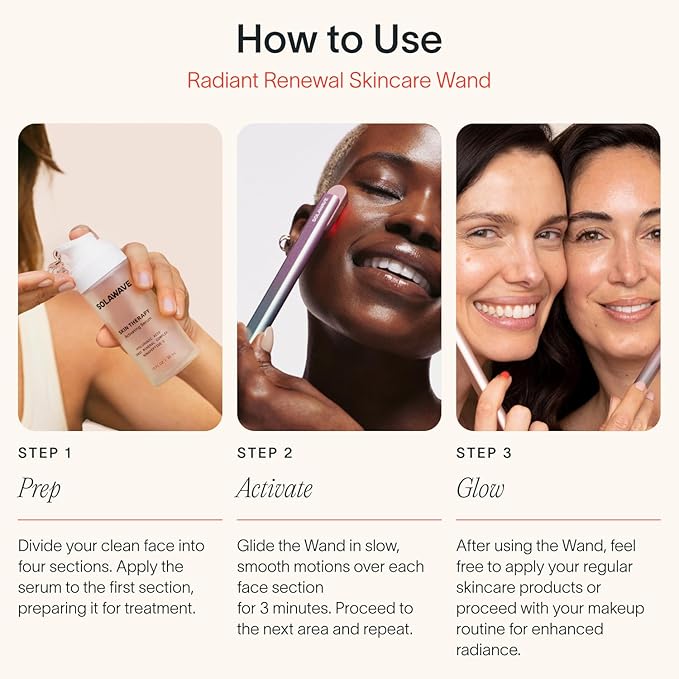 Solawave Wand Skin Therapy Activating Serum | Hyaluronic Acid and Peptides | Enhance Skincare Device Results | Hydrating Microcurrent Galvanic Current | Wrinkle Smoothing-GlimoraGlow